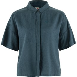 Fjällräven Ãvik Hemp Camp Shirt SS Dame S Blå Skjorter